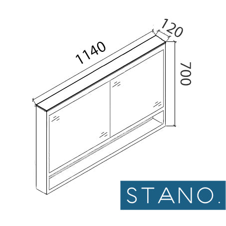 Armoire de toilette bloc-miroir 120 cm TYPO finition mélaminé blanc