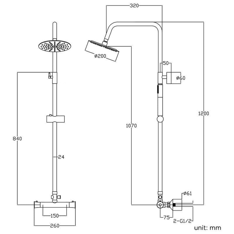 Colonne de douche thermostatique ACERO