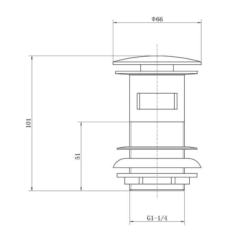 Bonde lavabo or brossé pour vasques avec trop-plein