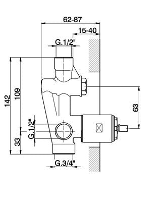 Robinet mitigeur bain/douche mural encastré CISAL FLASH - Le Monde du Bain