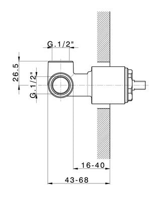 Robinet mitigeur douche mural encastré CISAL LINEAVIVA - Le Monde du Bain