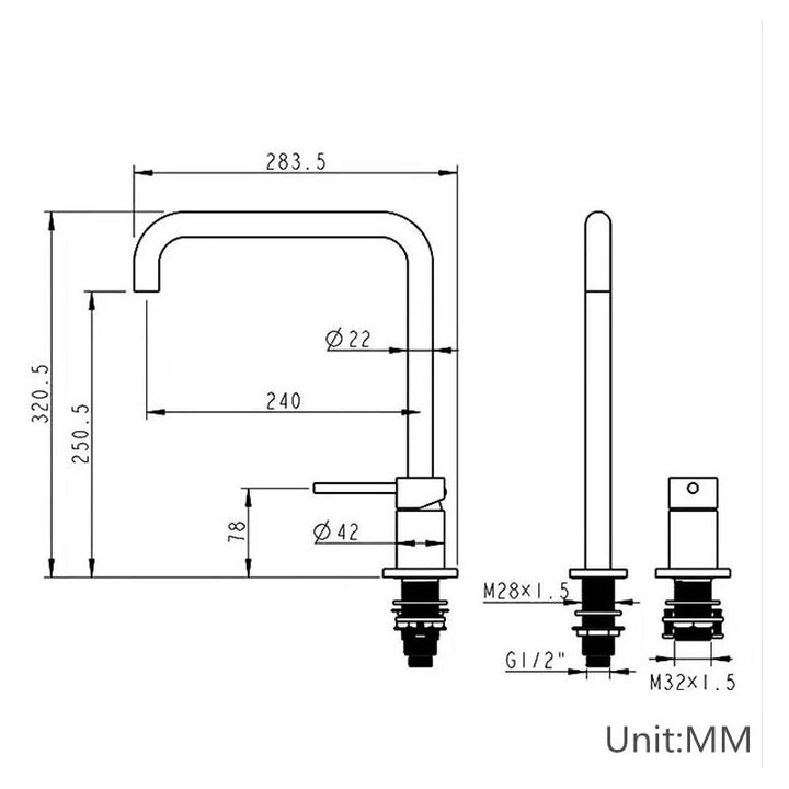 Robinet mitigeur lavabo 2 trous ORUNE noir mat