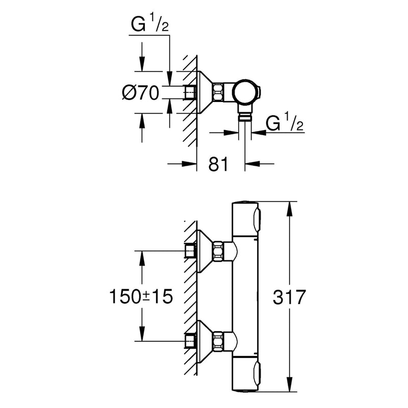 GROHE Precision Flow Mitigeur thermostatique pour douche