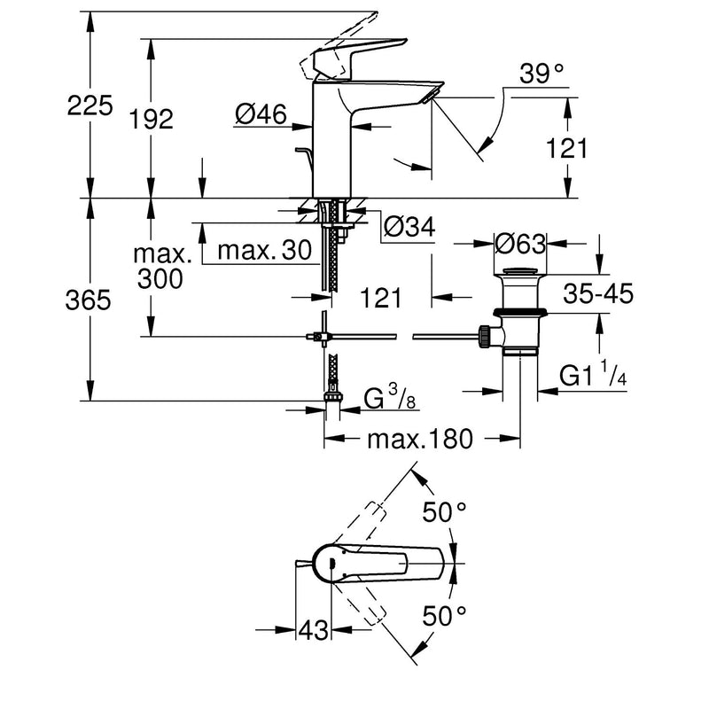 GROHE Start Mitigeur monocommande pour lavabo Taille M