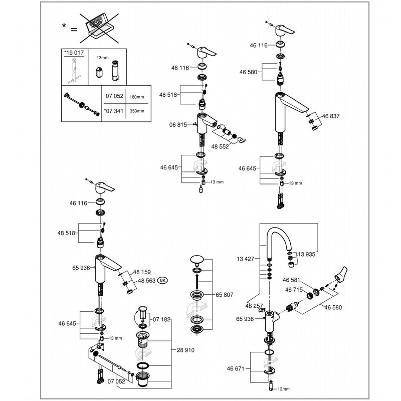 GROHE Start Mitigeur monocommande pour lavabo, 1/2" M-Size, avec fonction d&