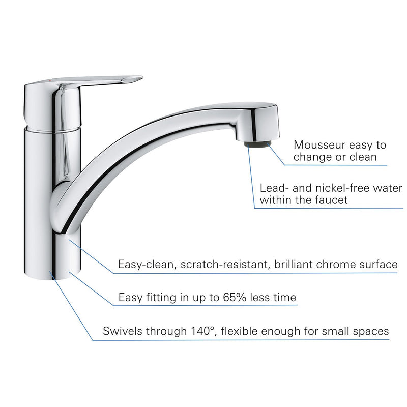 GROHE Start Mitigeur monocommande pour évier 1/2" bec plat