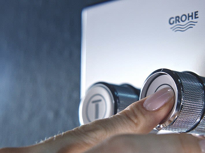 GROHE Grohtherm SmartControl, Système de douche thermostatique à encastrer avec Rainshower 310 SmartActive, rond