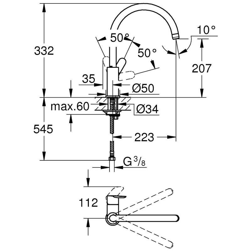 GROHE BauLoop Mitigeur monocommande pour lavabo