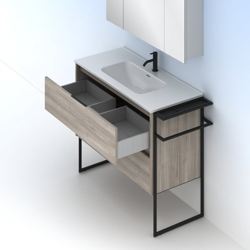 Meuble salle de bain KEIKO 100 cm. Gris sablé
