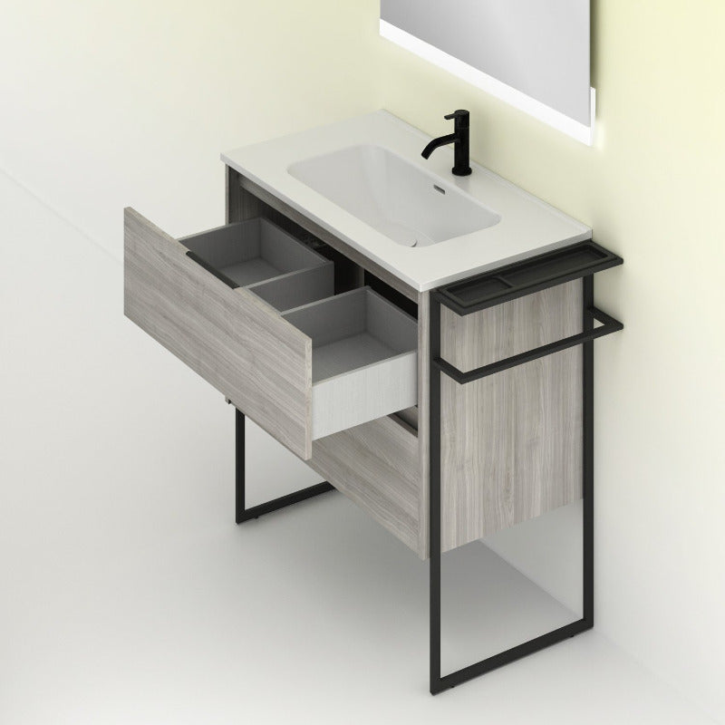Meuble salle de bain KEIKO 80 cm. Gris sablé