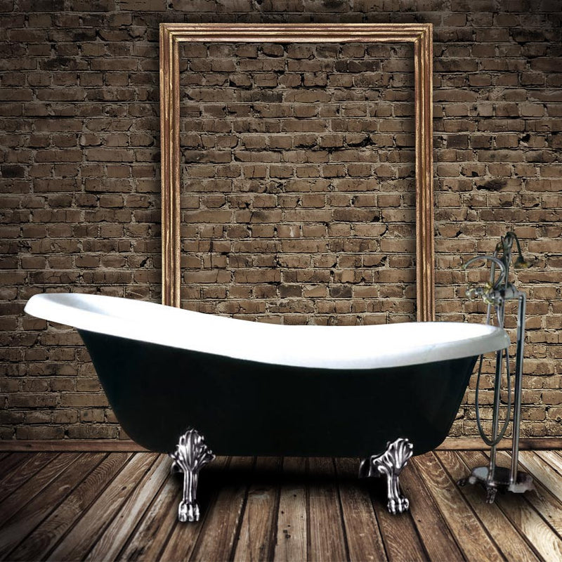 Baignoire ancienne en fonte émaillée LIVINGSTON Noire et Pieds chromés - Le Monde du Bain - 1 Baignoire ancienne en fonte LIVINGSTON Blanche et Pieds chromés - Le Monde du Bain - 3 | Pieds chromés