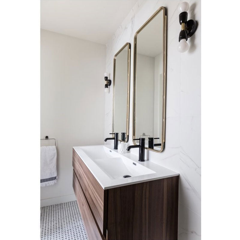 Meuble salle de bain design double vasque SIENA largeur 120 cm, noyer