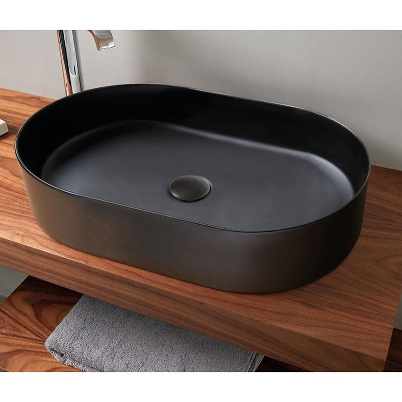 Vasque à poser en céramique TRAPANI noir mat ou gris mat - Le Monde du Bain