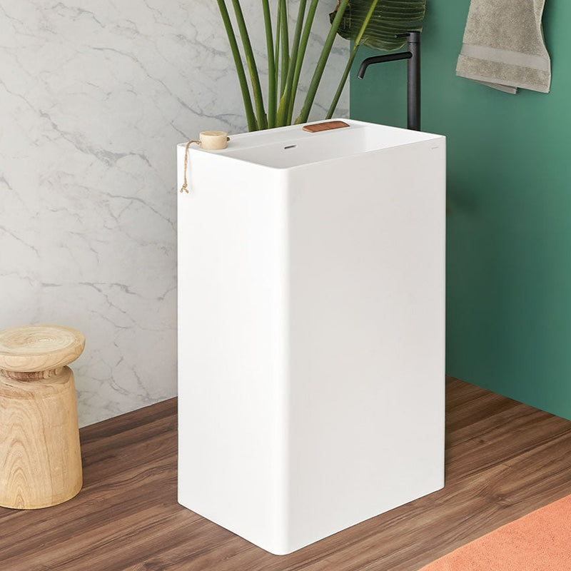 Lavabo colonne design CABANES 60 cm en solid surface - Le Monde du Bain