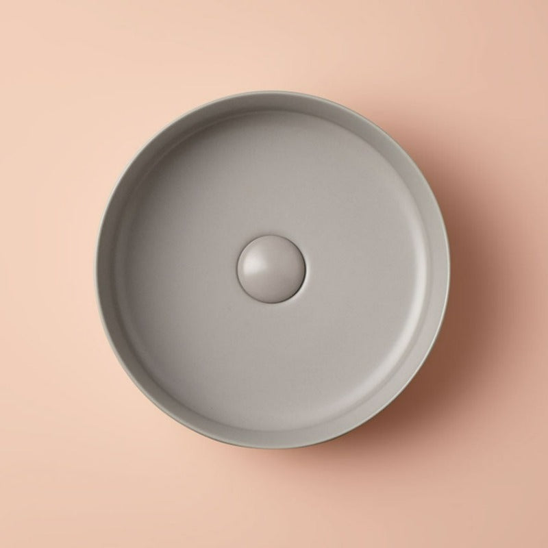 Vasque à poser ronde en céramique MARSALA gris mat - Le Monde du Bain