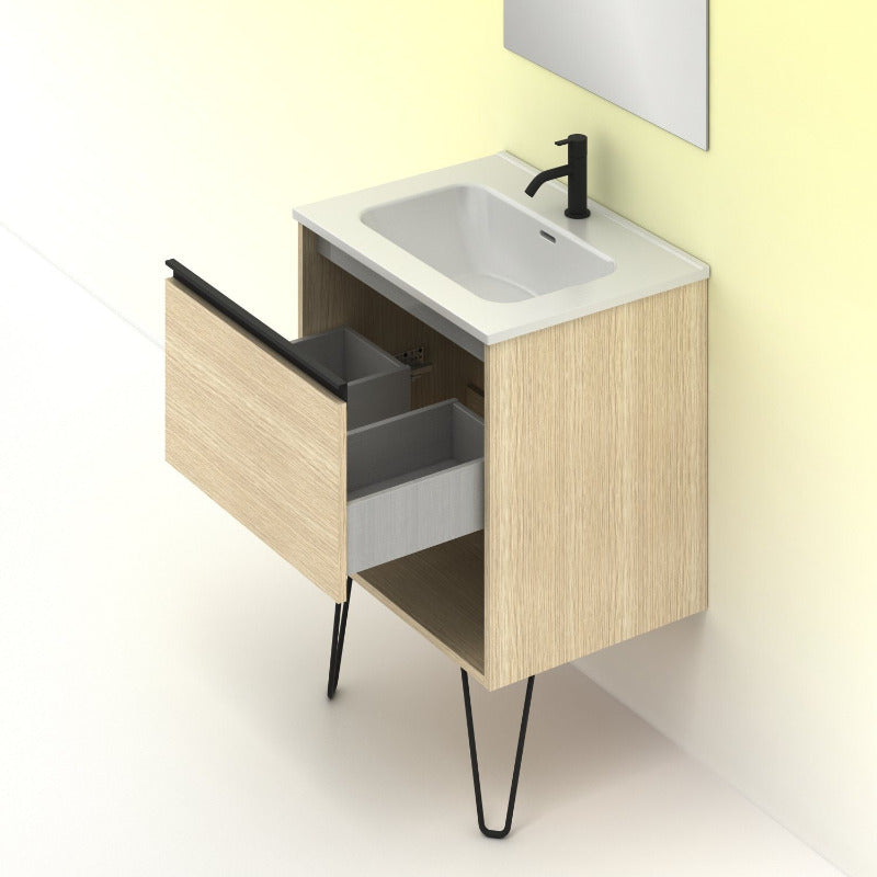 Meuble salle de bainYoko 60 cm. Chêne sablé