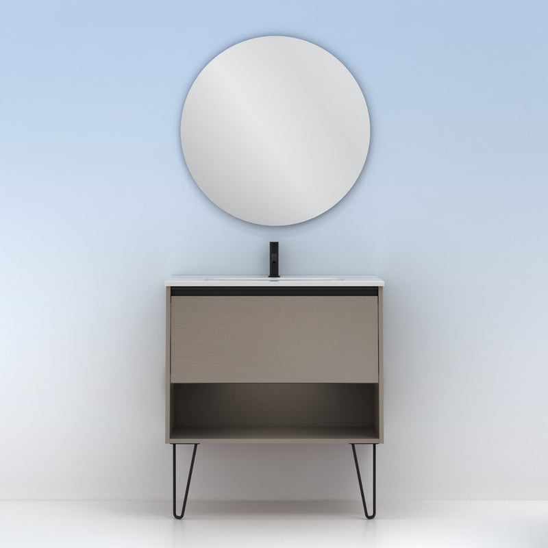 Meuble salle de bainYoko 80 cm. Fumé sablé