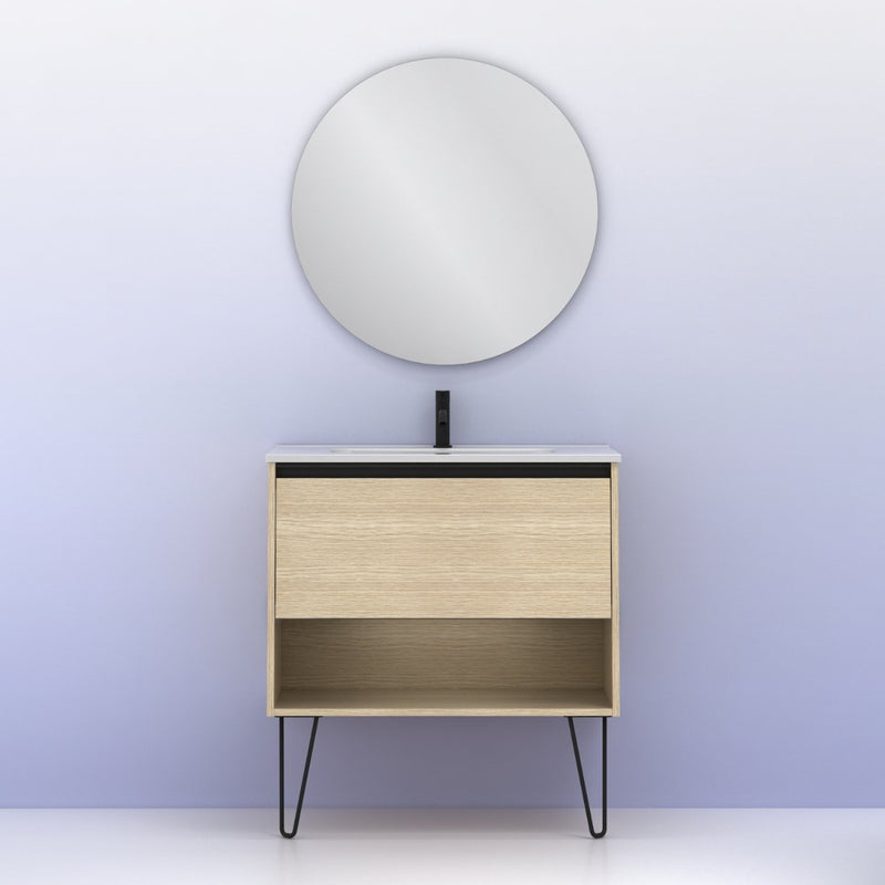 Meuble salle de bainYoko 80 cm. Chêne sablé