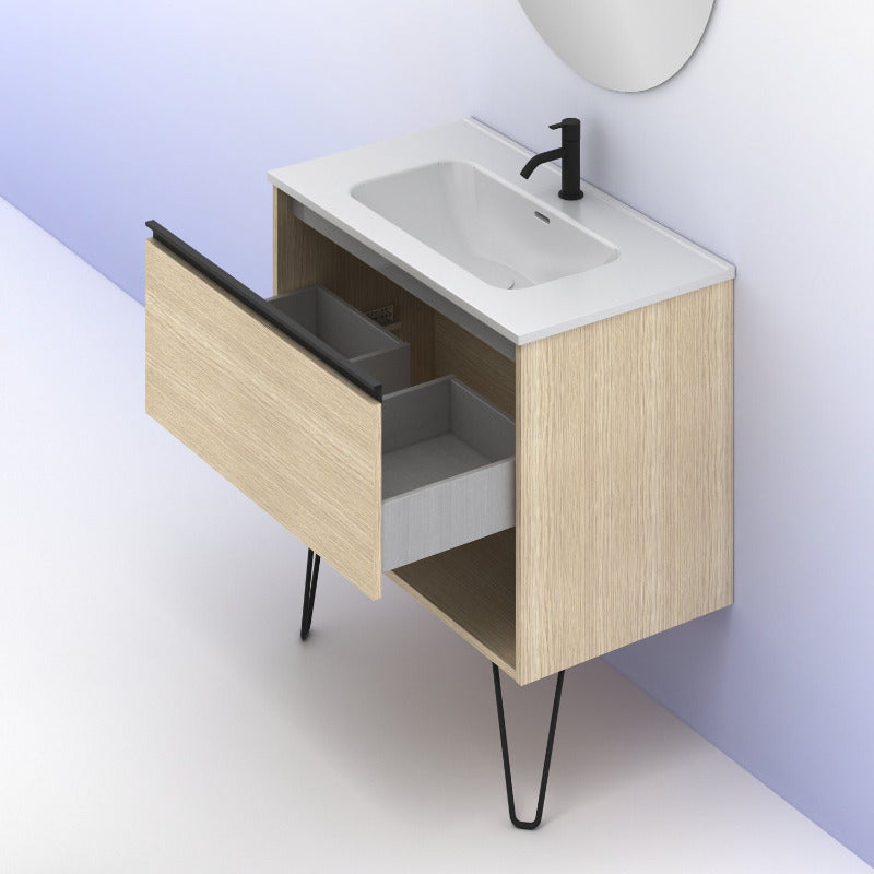 Meuble salle de bainYoko 80 cm. Chêne sablé
